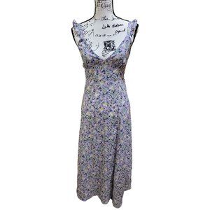 NWOT AvantLook Purple Floral Dress with Cutout in Back, Size S